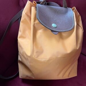 Longchamp mini backpack in orange
